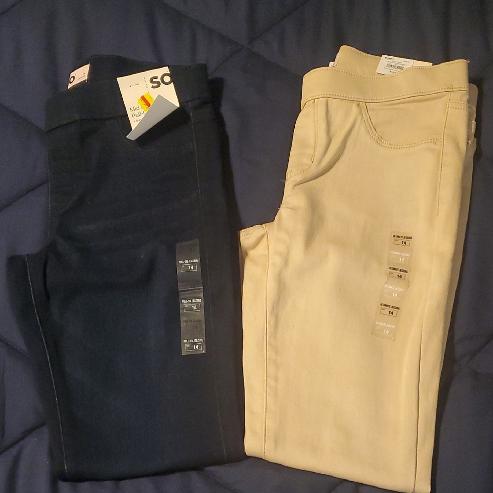 SO Kids Black and Tan Jeans